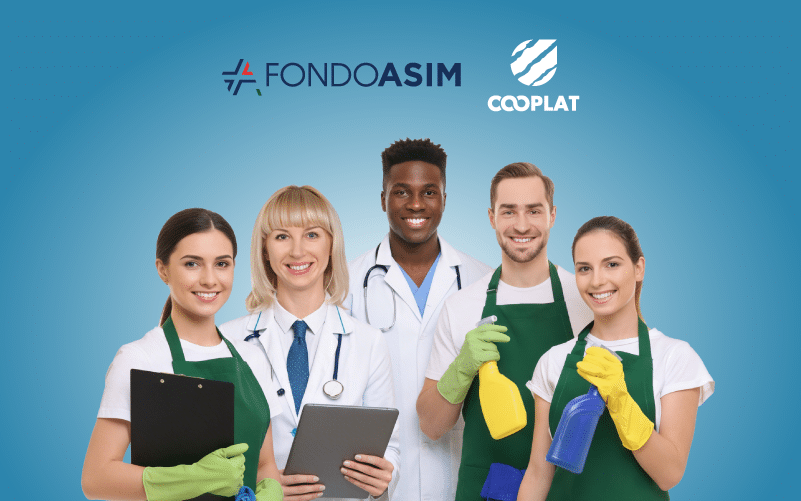 cinque operatori dei servizi di Pulizia, Servizi Integrati/Multiservizi con degli strumenti in mano